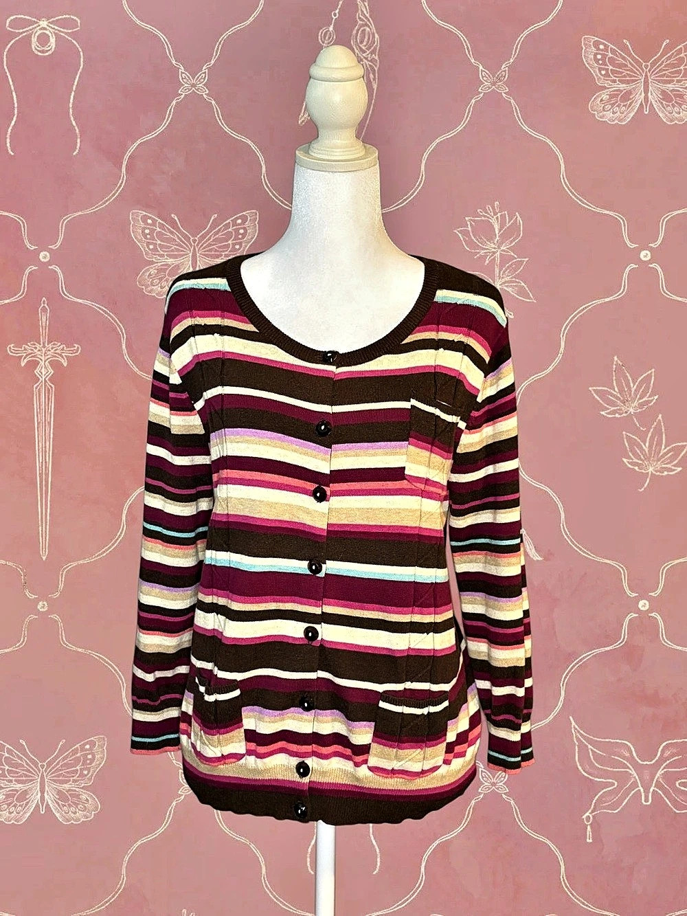 Striped Fall Hue Cardigan